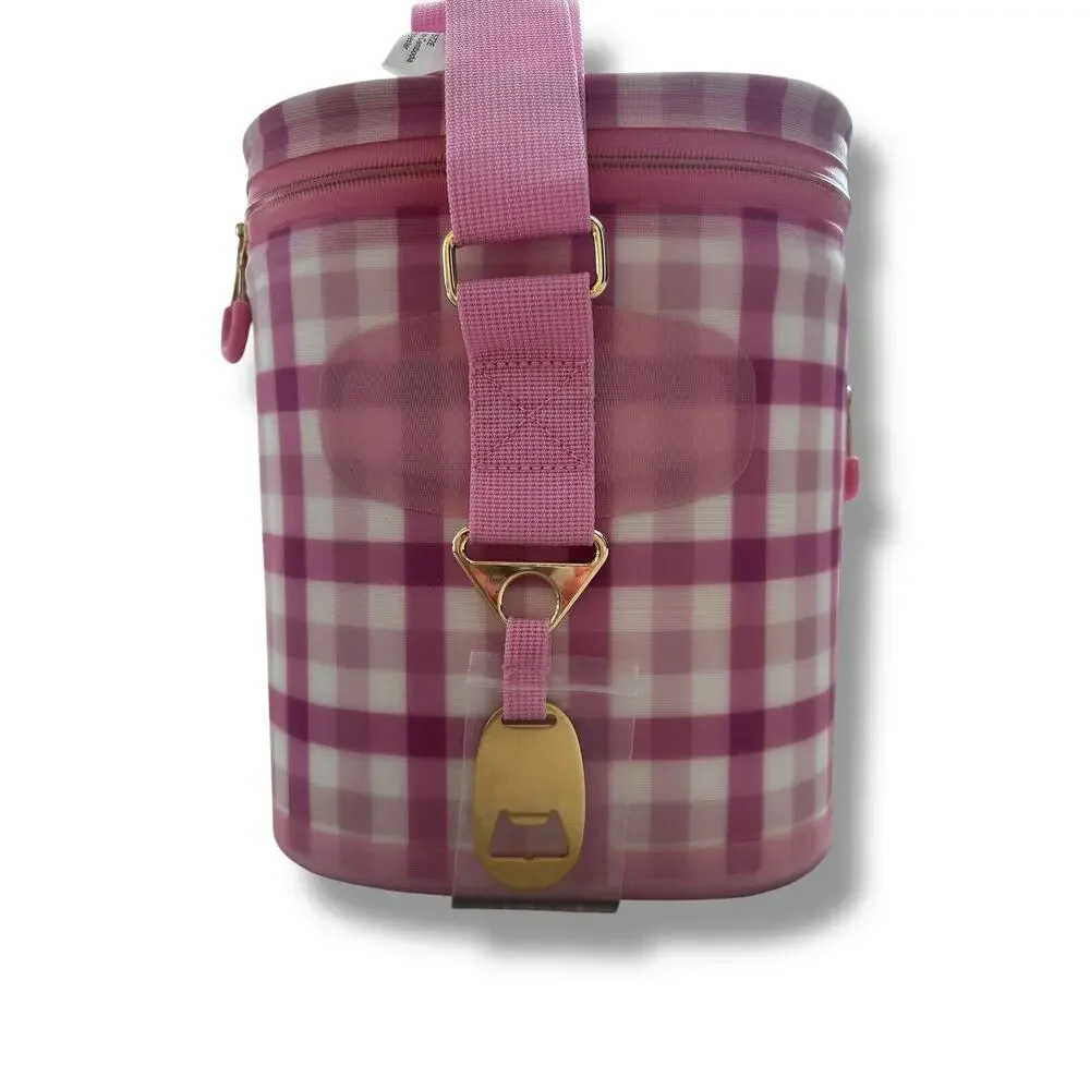 New Stoney Clover Lane Target Exclusive Pink White Gingham Check Softside Cooler